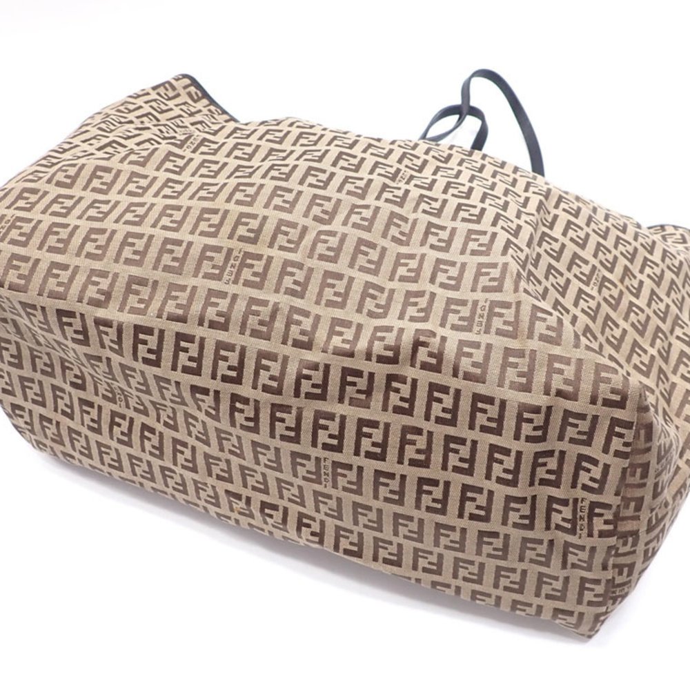 Fendi Tote Bag Zucca Women's Brown Canvas Leather 8BH005019 Hand A210587 - Picture 2 of 6